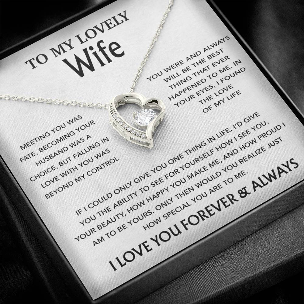 To My Wife Necklace, Christmas Gifts For Wife, Anniversary Cute Gift For Wife