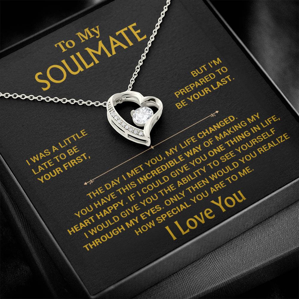 To My Soulmate Necklace, Soulmate Gift, Gift For Girlfriend, Christmas Gift 23_8_Gold