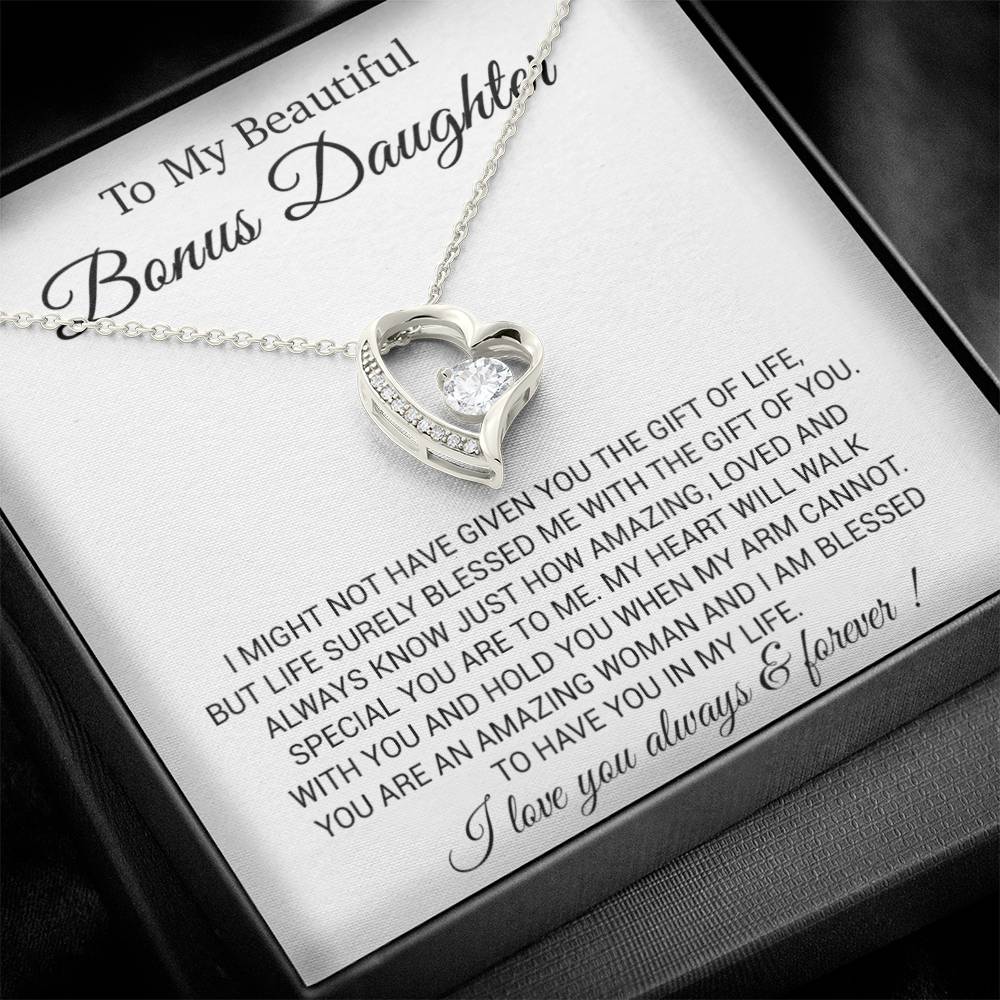 To My Bonus Daughter Necklace, Gift for Bonus Daughter, Step Daughter Birthday