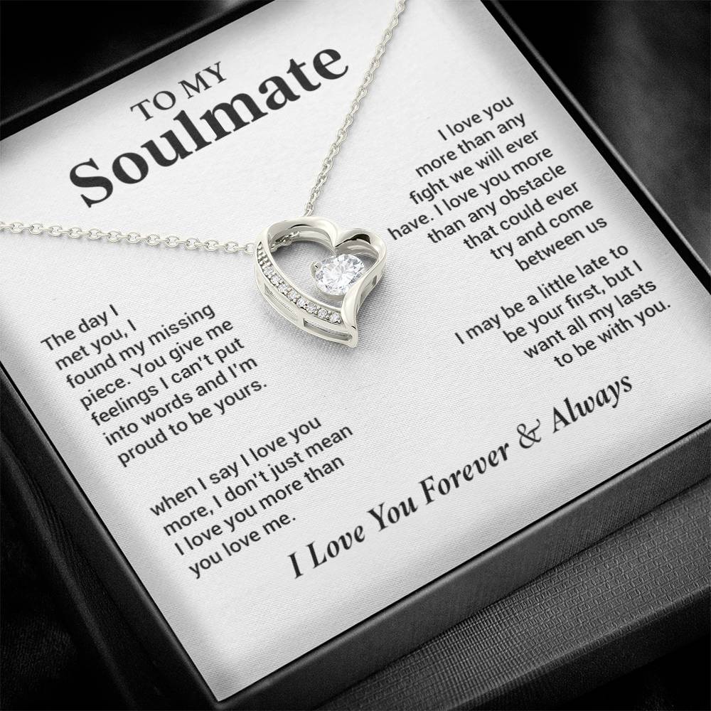 To My Soulmate Necklace, Gift for Wife, Girlfriend, Anniversary Gift, Christmas Gift 28_11_White