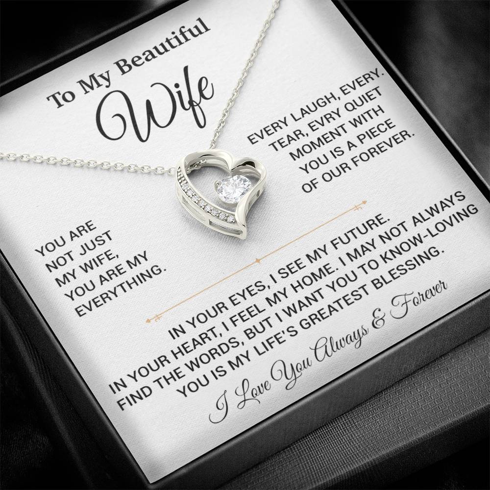 To My Wife Necklace, Christmas Gifts For Women, Anniversary Gift For Wife 10_9_White