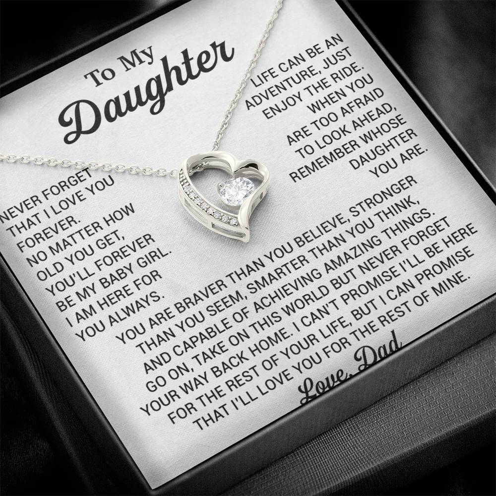 To My Daughter Necklace, Daughter Father Necklace, Daughter Gift From Dad 22_8_White
