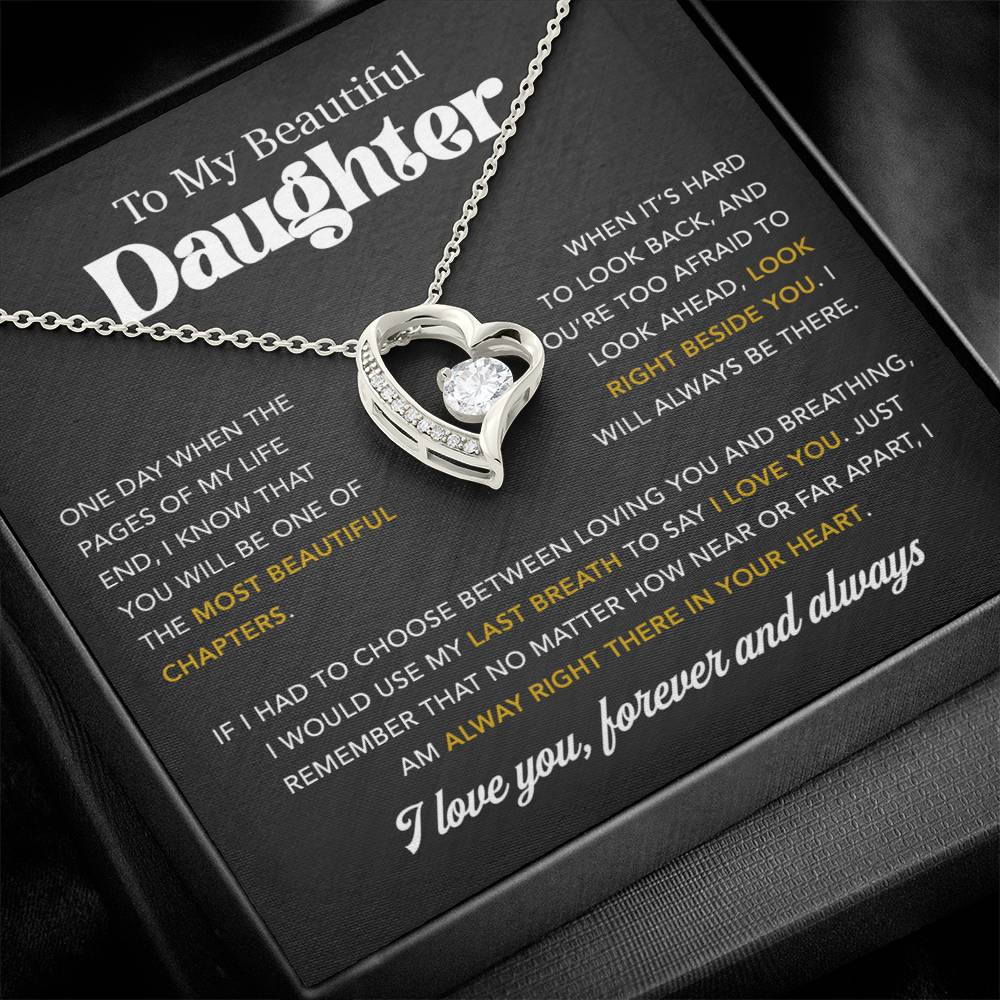 To My Daughter Necklace, Gift for Daughter from Dad, Father Daughter Necklace 7_7_Black