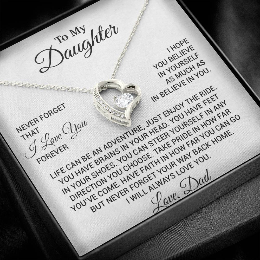 To My Daughter Necklace, Daughter Father Necklace, Daughter Gift From Dad 19_8_White