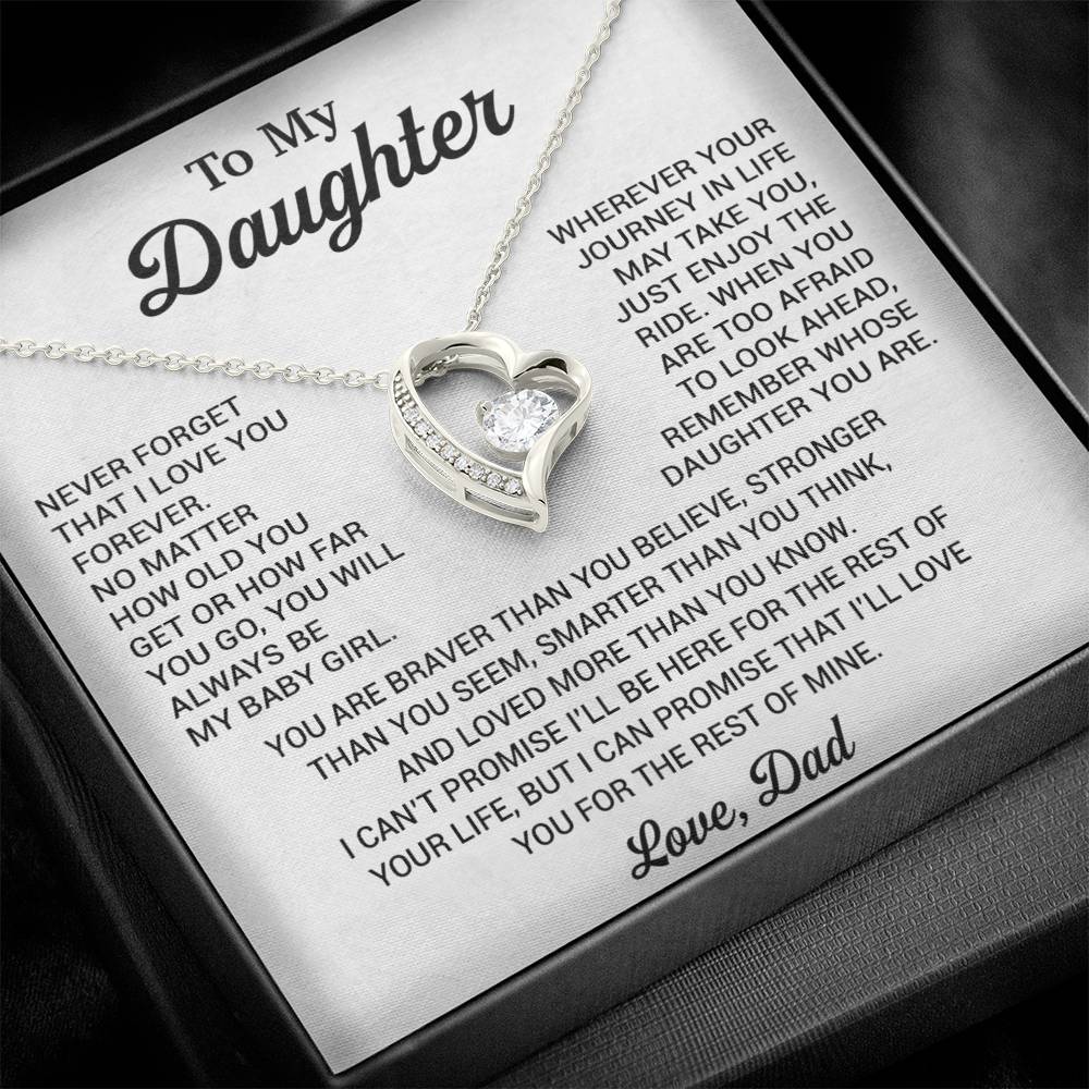 To My Daughter Necklace, Daughter Father Necklace, Daughter Gift From Dad 20_8_White