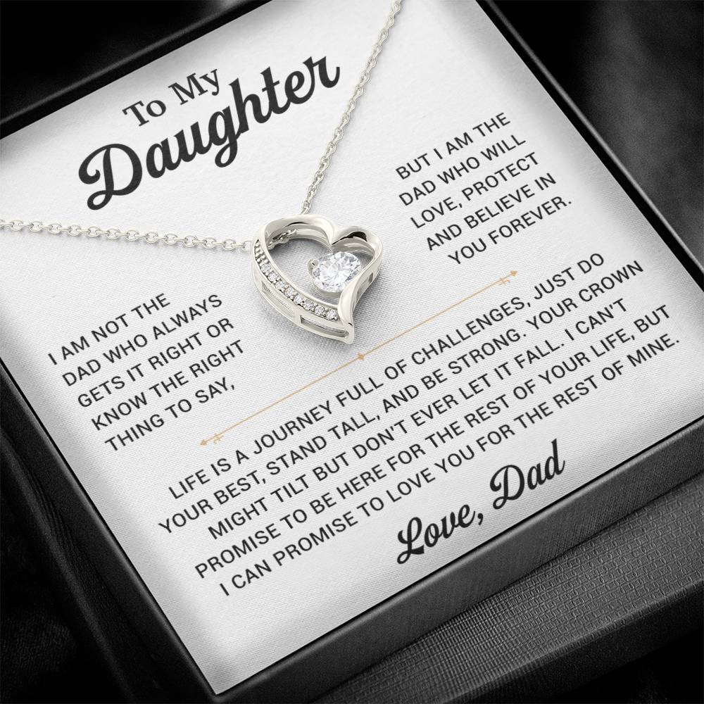 To My Daughter Necklace, Gift for Daughter from Dad, Father Daughter Necklace 24_12_White