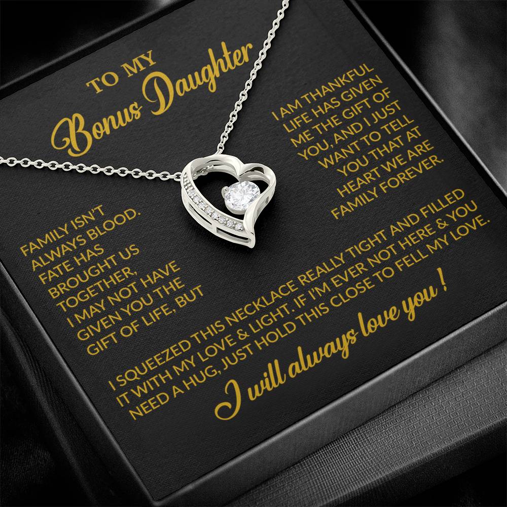 To My Bonus Daughter Necklace, Gift for Bonus Daughter, Step Daughter Birthday 7_11_Gold