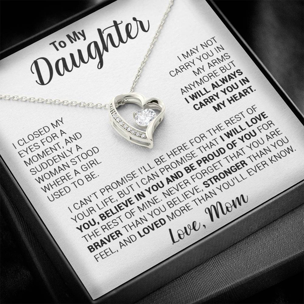 To My Daughter Necklace, Daughter Mother Necklace, Daughter Gift From Mom 22_8_White