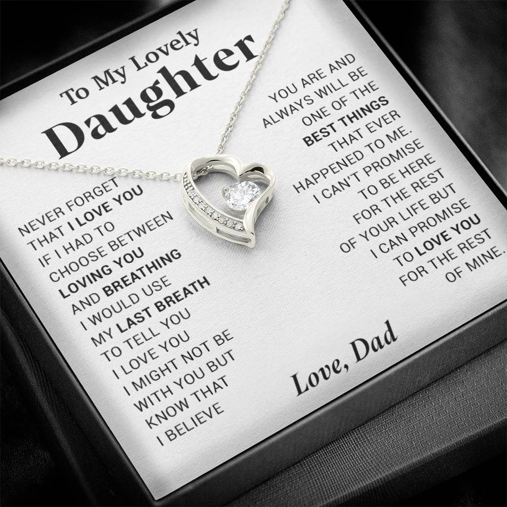 To My Lovely Daughter Necklace, Necklace for Daughter from Dad, Daughter Necklace, Gift for Daughter