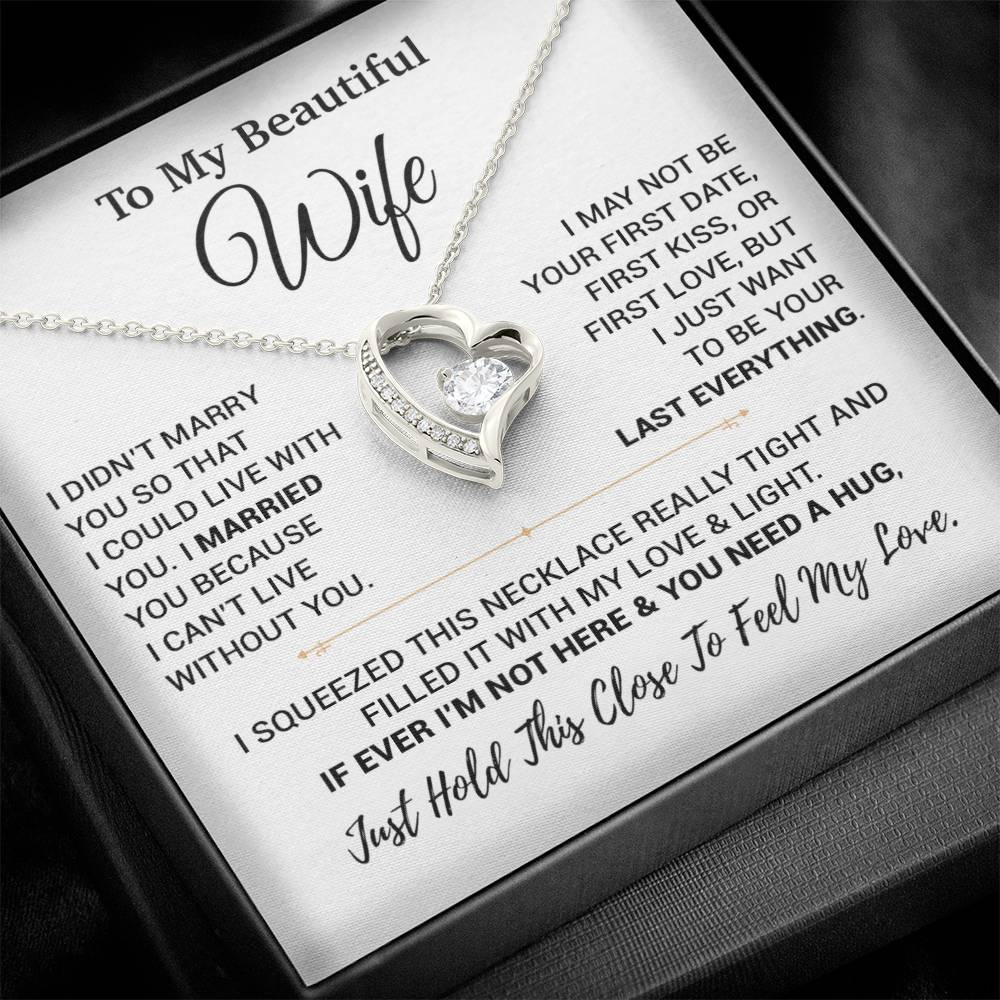 To My Wife Necklace, Christmas Gifts For Women, Anniversary Gift For Wife 7_9_White