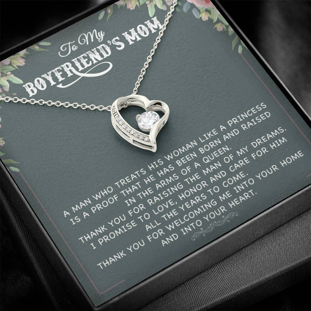 To My Boyfriend's Mom Gift, Boyfriend's Mom Necklace Pendant, Boyfriend's Mom Birthday