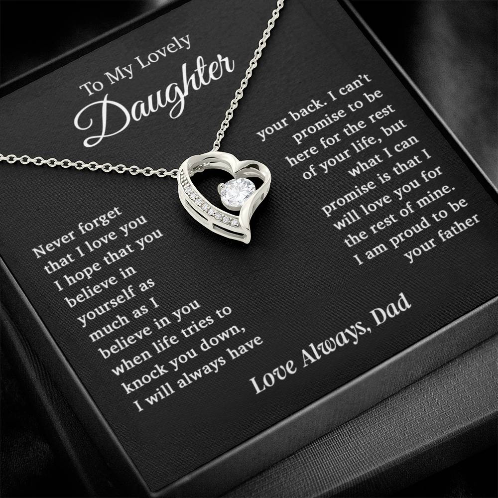 To My Daughter Necklace, Daughter Father Necklace, Daughter Gift From Dad 6_12_Black