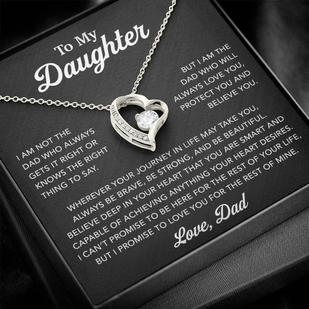 To My Daughter Necklace, Gift for Daughter from Dad, Father Daughter Necklace 12_6_Black
