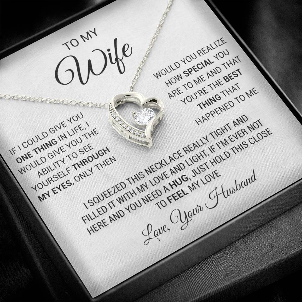 To My Wife Necklace, Gift For Wife, Anniversary Gift For Wife, Christmas Gift 1_5_White