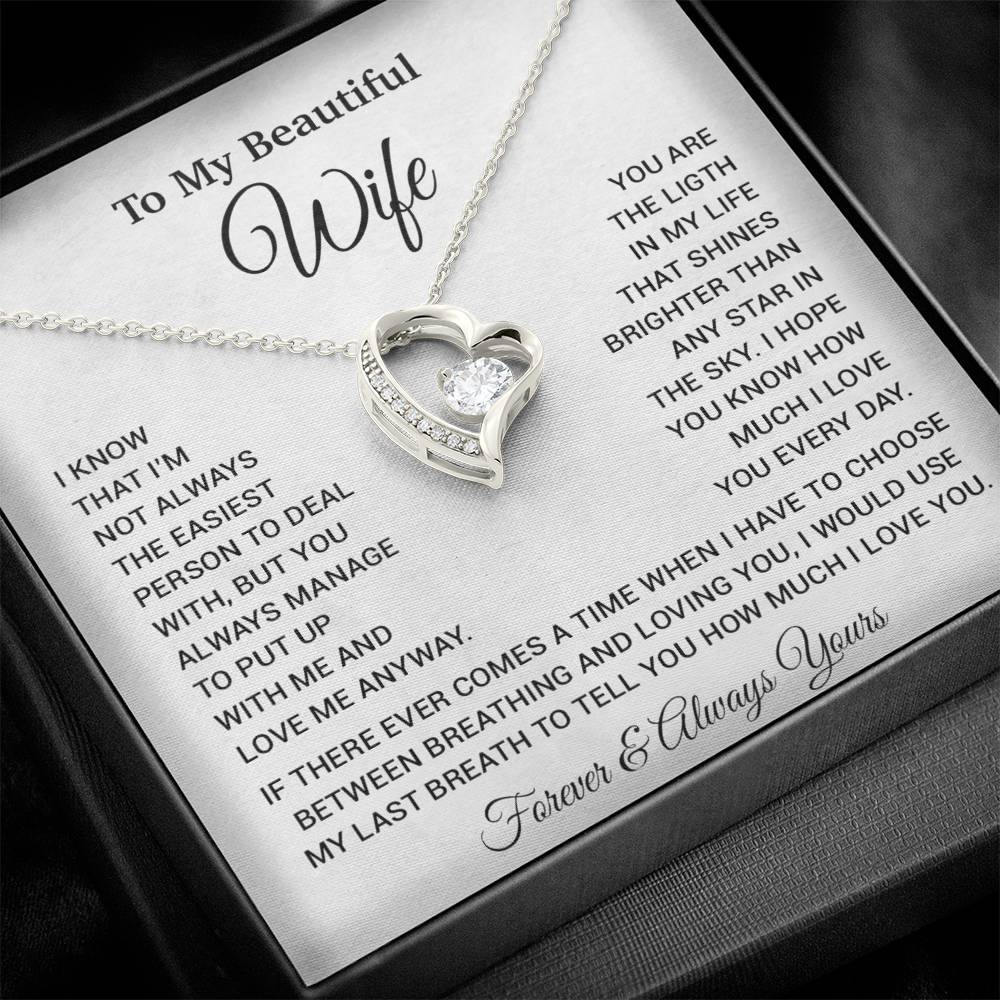 To My Wife Necklace, Christmas Gifts For Wife, Anniversary Cute Gift For Wife_6_9_White