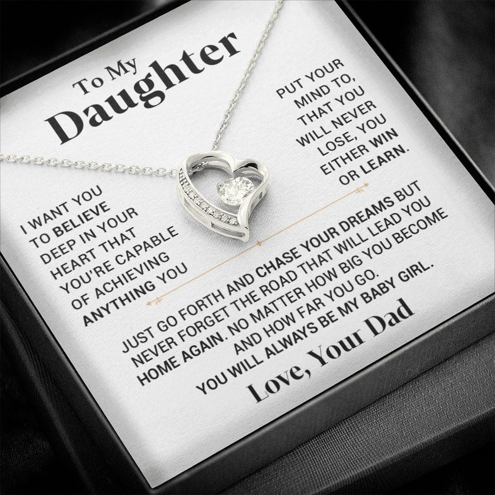 To My Daughter Necklace, Daughter Gift, Gift From Dad, Gift For Her77
