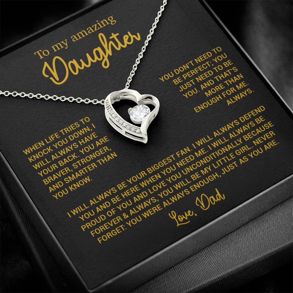 To My Amazing Daughter Necklace, Gift From Dad, Birthday Gift Father 8_10