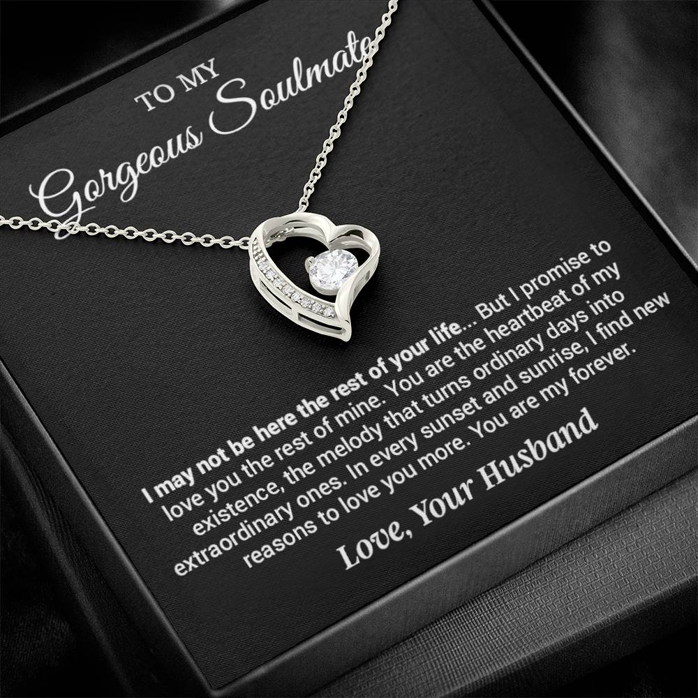 To My Gorgeous Soulmate Necklace, Girlfriend, Anniversary Gift, Valentine's Gift for Wife