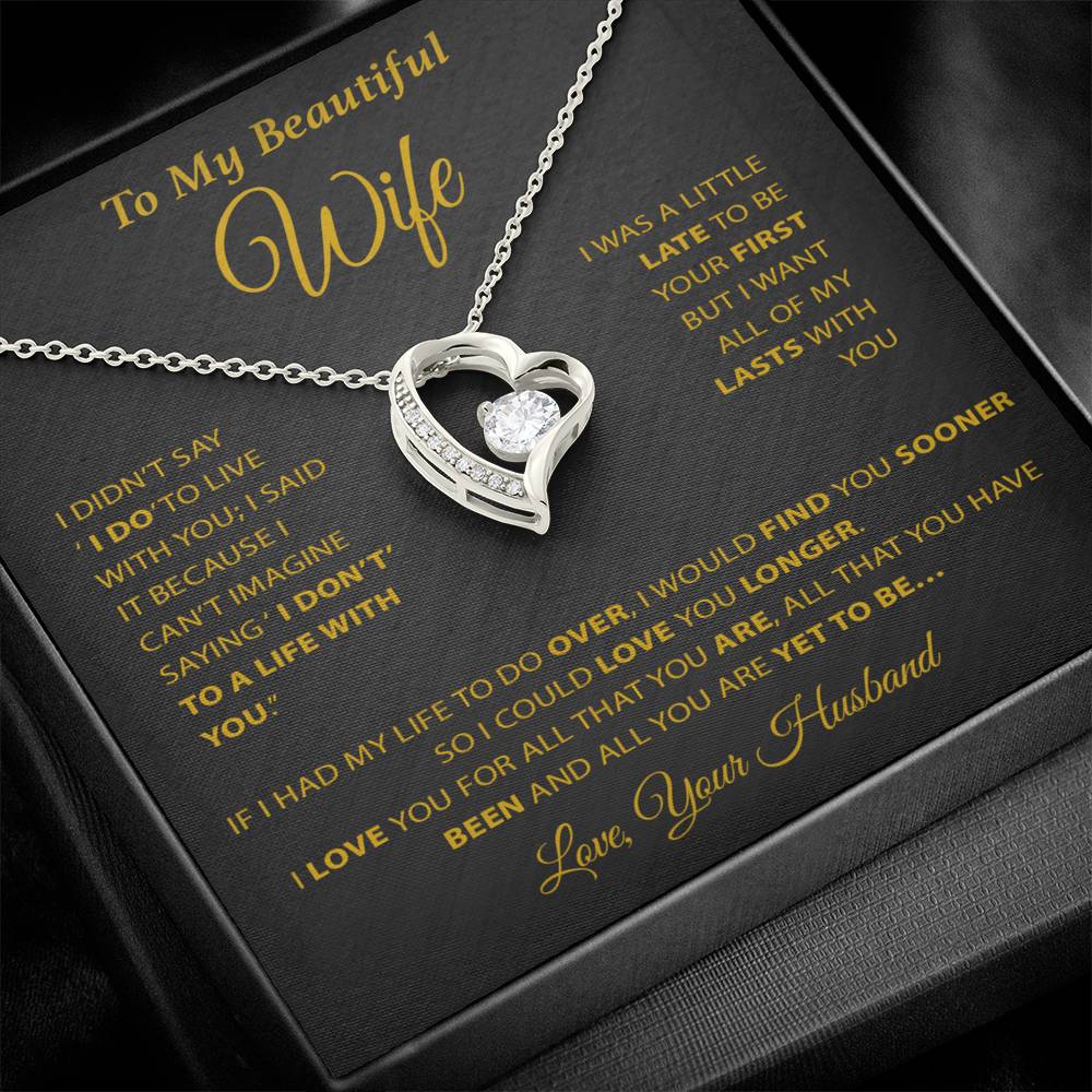 To My Wife Necklace, Wife Gift from Husband, Wife Birthday Gift, Birthday Gift 20_2_Gold