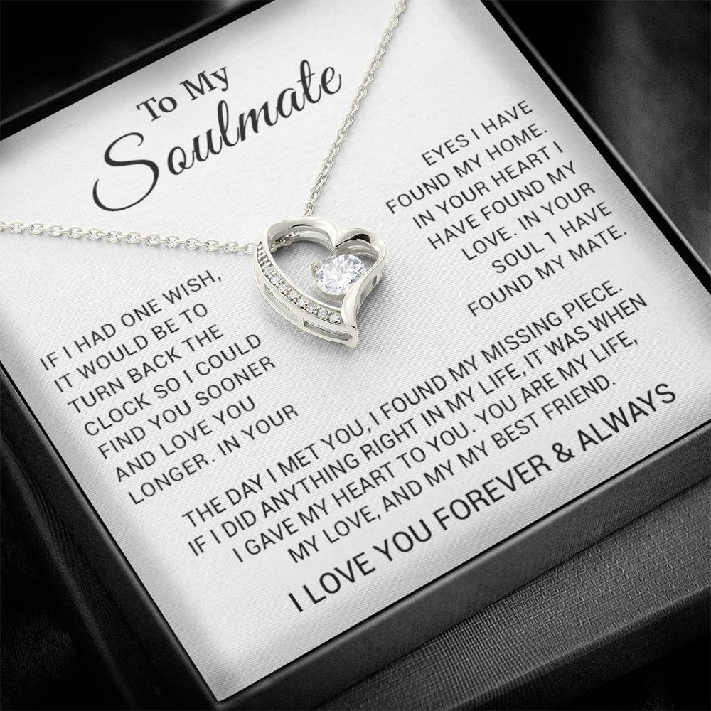 To My Soulmate Necklace, Wife, Girlfriend, Anniversary, Valentine, Birthday Gifts