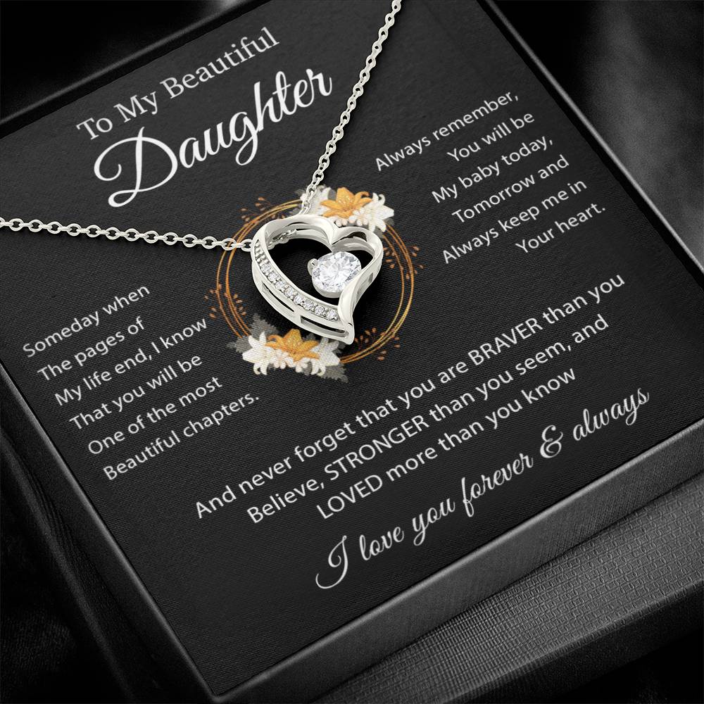 To My Daughter Necklace, Gift To Daughter, Daughter Gift, Christmas Gift Necklace
