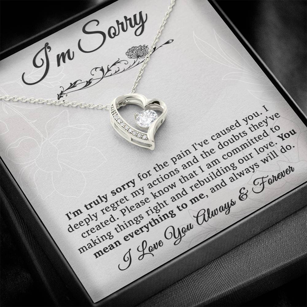 I'm Sorry Necklace For Wife, Apology Gift For Her, Forgiveness Gift