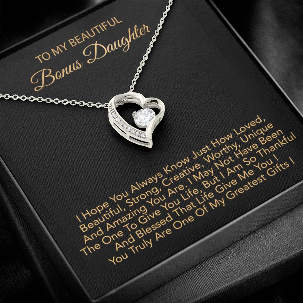 To My Bonus Daughter Necklace, Bonus Daughter Gifts From Stepdad, Step Daughter Gifts