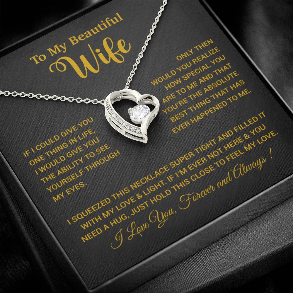 To My Wife Necklace, Wife Gift From Husband, Wife Husband Necklace, Christmas Gift 19_9_Gold