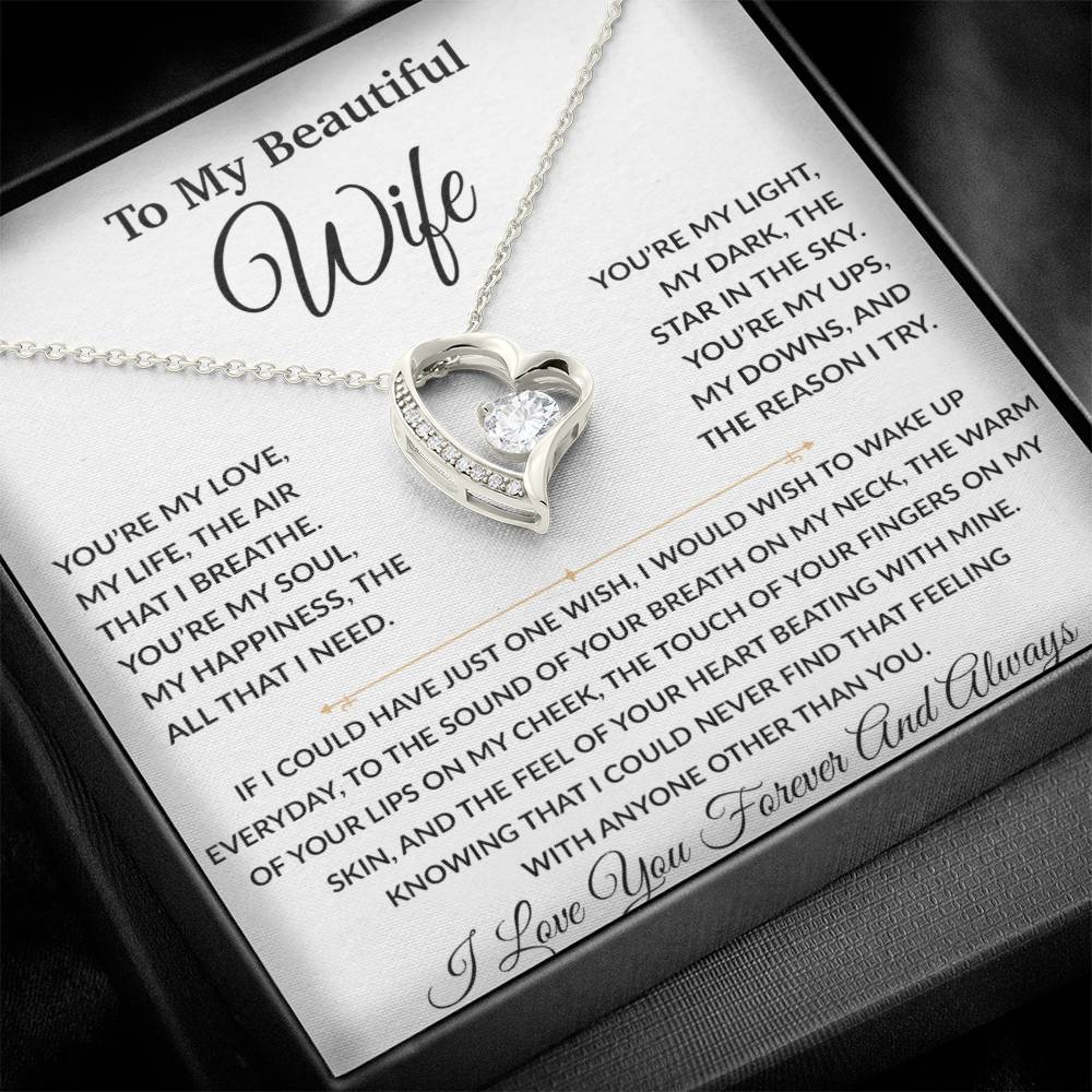 To My Wife Necklace, Christmas Gifts For Women, Anniversary Gift For Wife 8_9_White