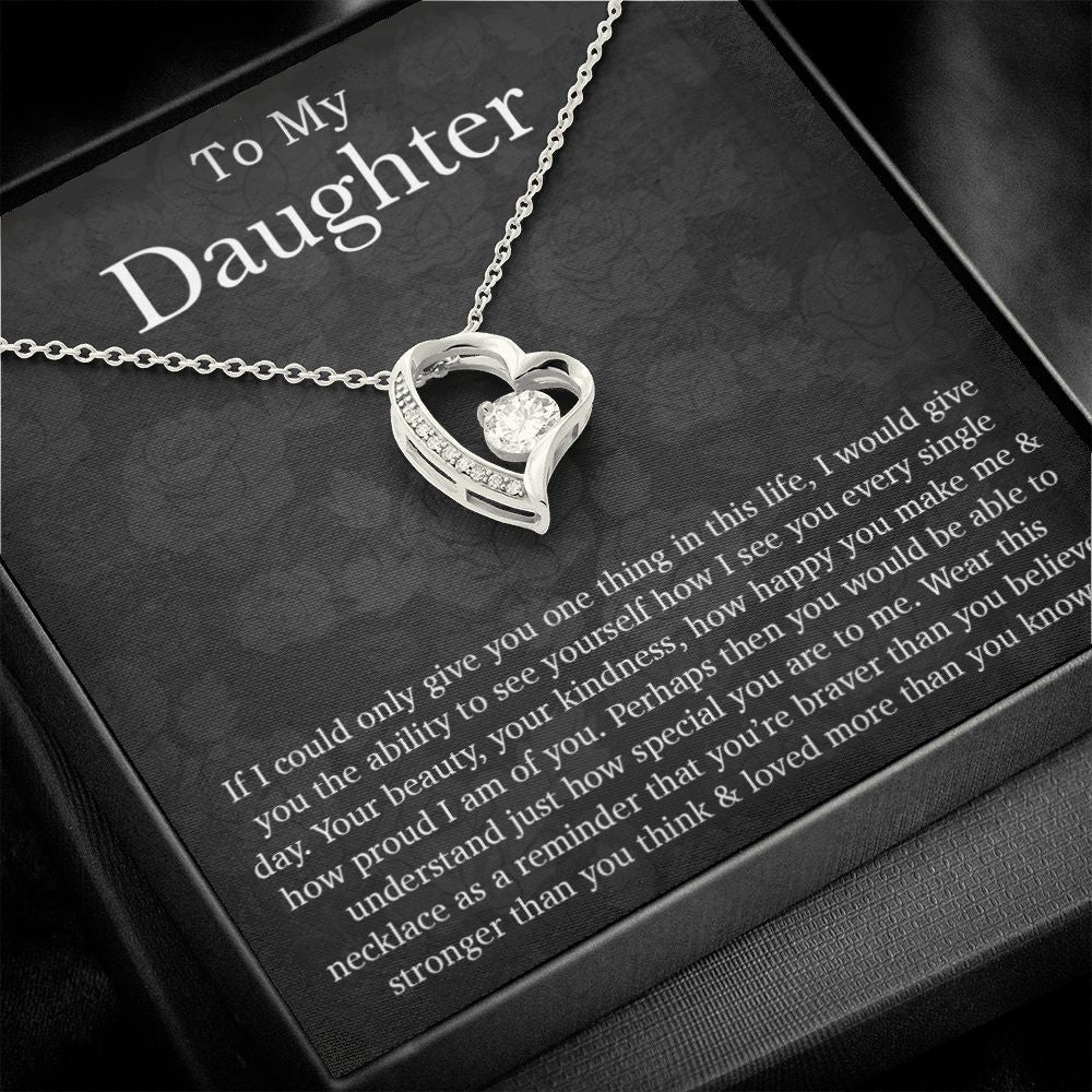 To My Daughter Necklace, Daughter Necklace, Daughter Gift, Daughter Necklace From Dad, Heart Shaped Necklace
