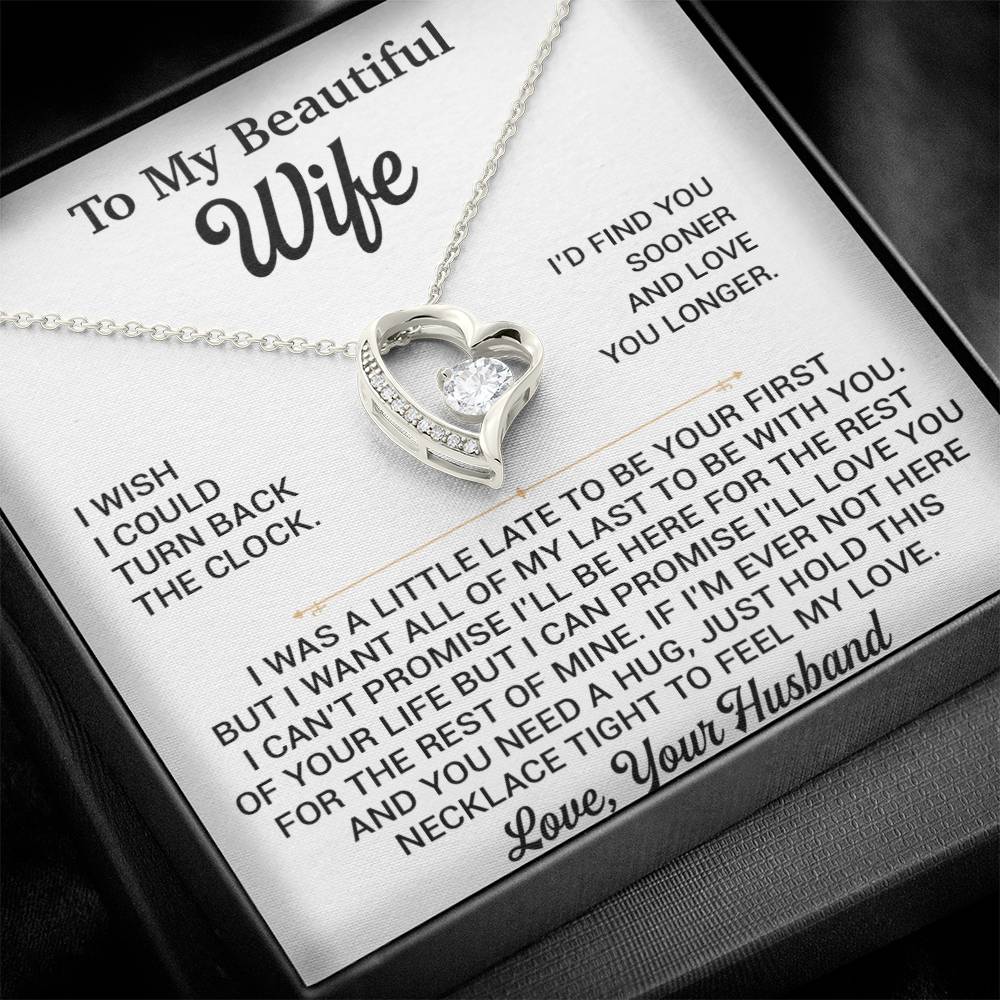 To My Beautiful Wife Necklace, Gift From Husband, Anniversary Gifts For Wife