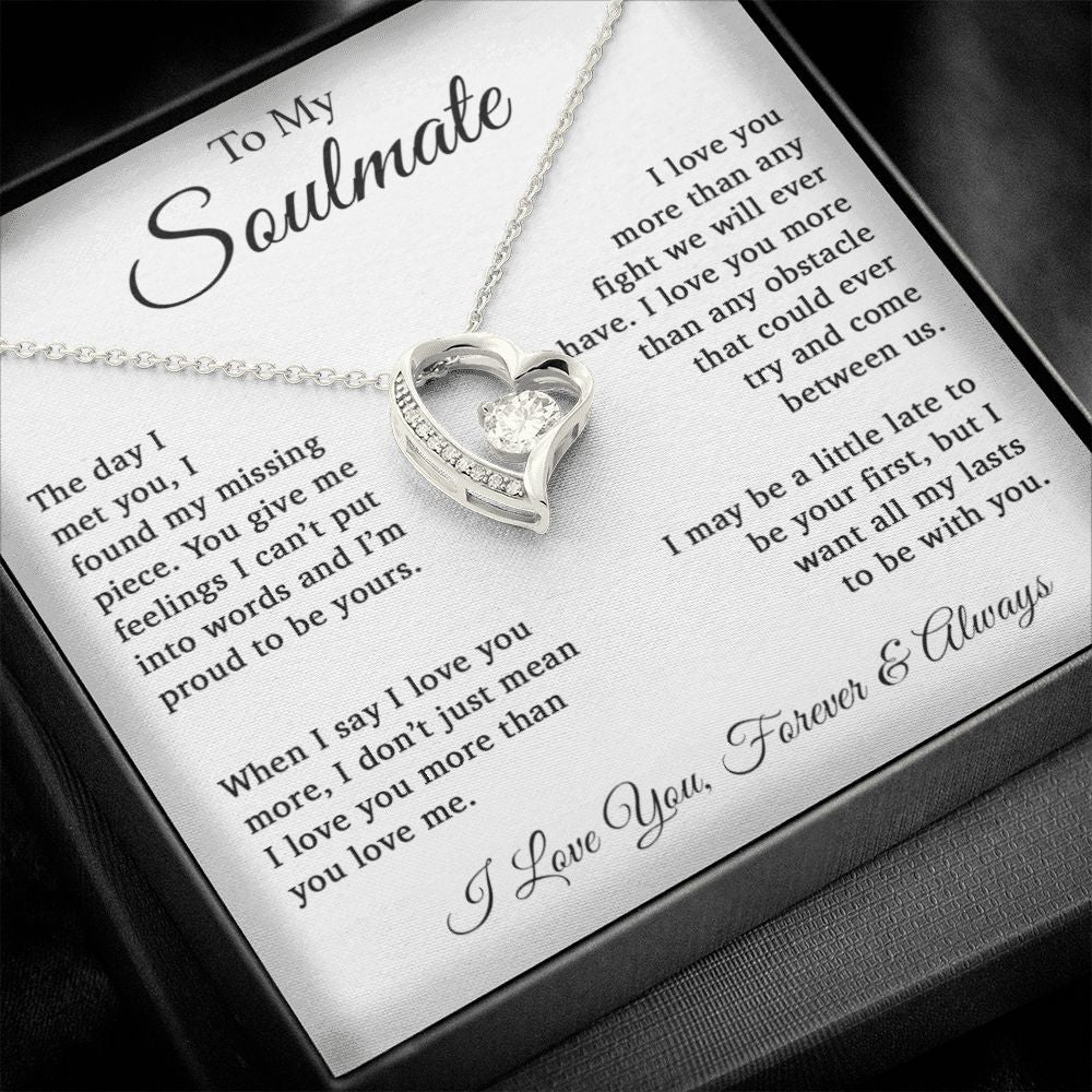 To Soulmate Necklace Gift For Girlfriend Wife Birthday Valentines Day Christmas