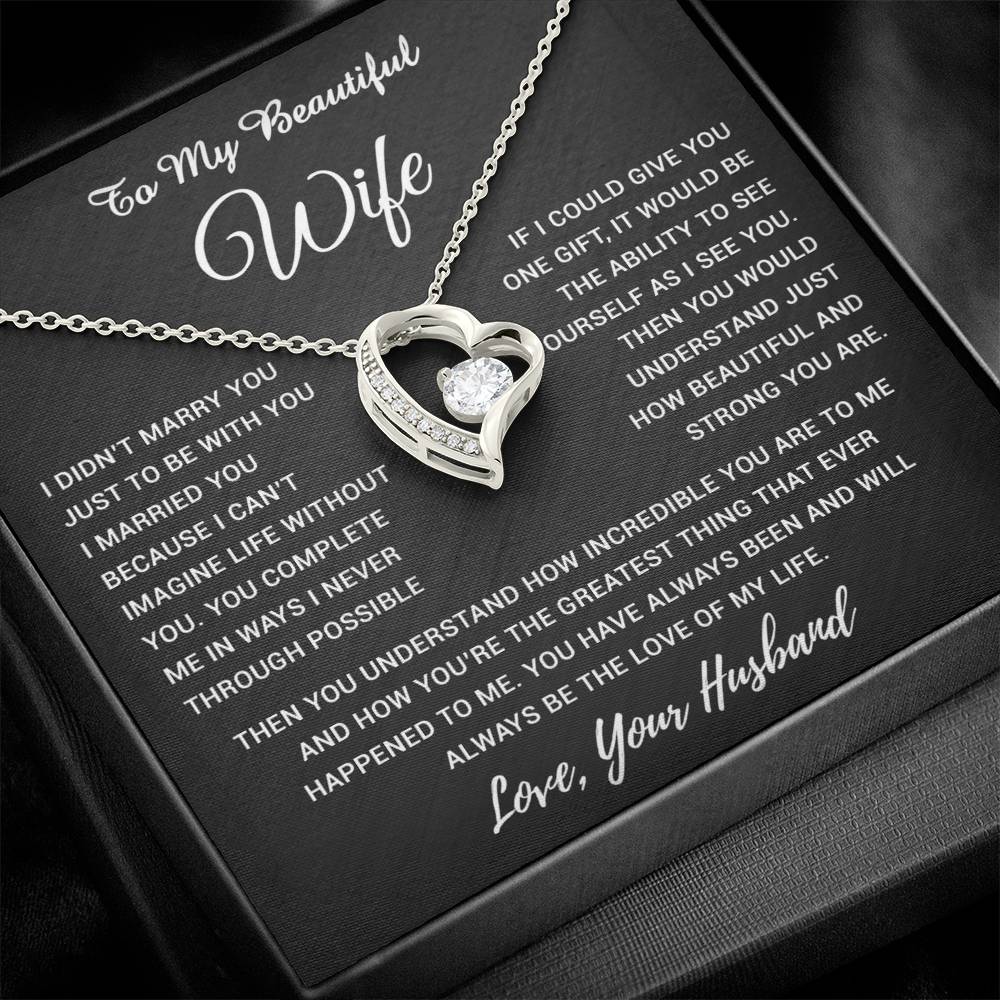 To My Wife Necklace, Gift For Wife, Anniversary Gift For Wife, Necklace For Wife 19_5_Black