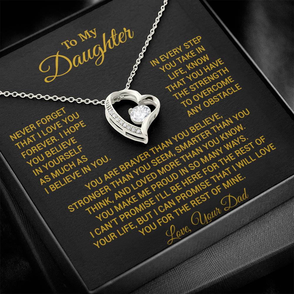 To My Daughter Necklace, Daughter Father Necklace, Daughter Gift From Dad 24_8_Gold