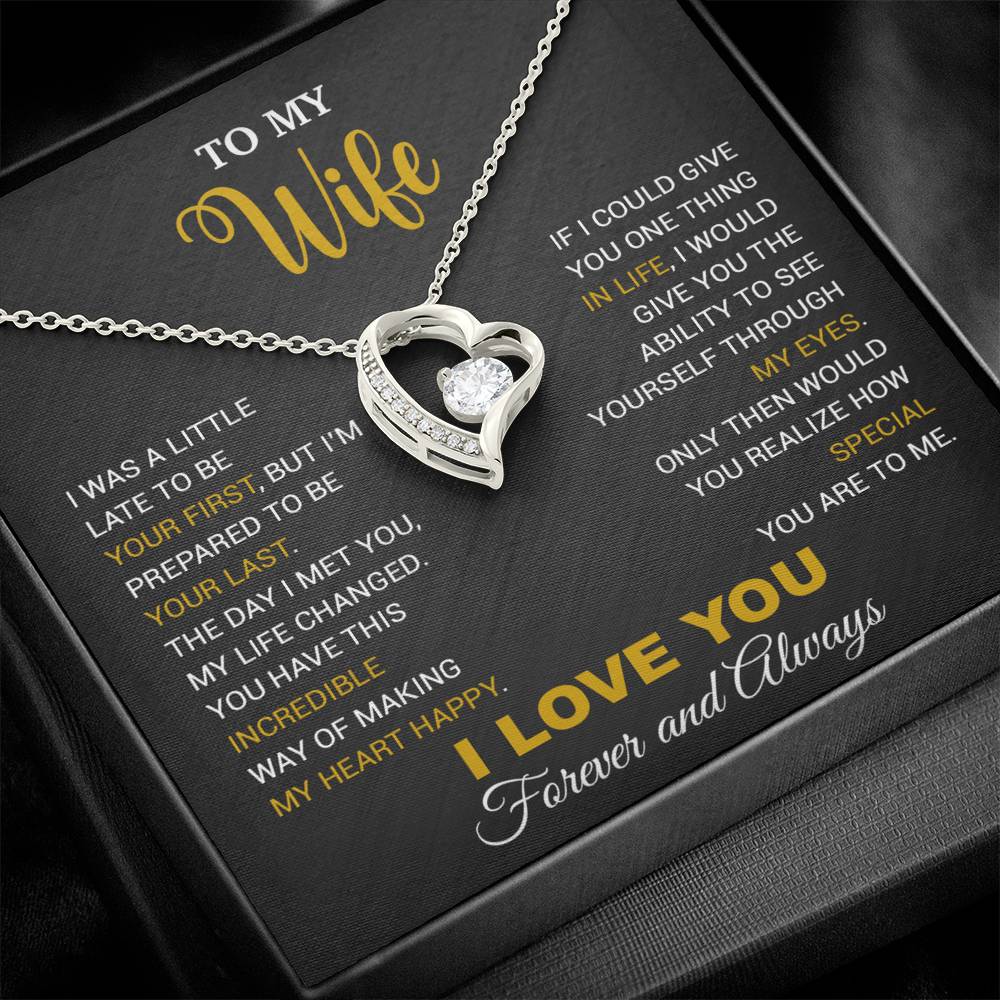 To My Wife Necklace, Gift For Wife, Anniversary Gift For Wife, Necklace For Wife 15_5_Black