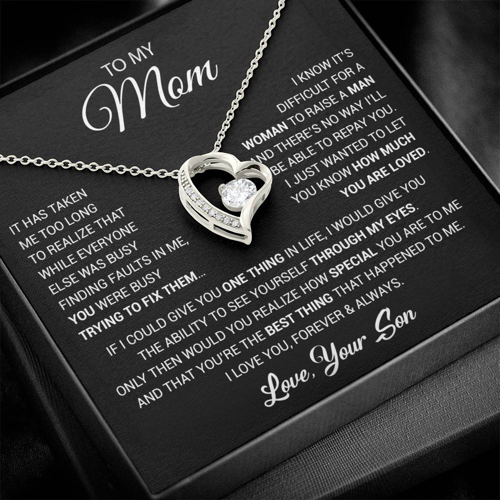 To My Mom Necklace, Mama, Gift From Son For Birthday, Mother 's Day Gift 26_2_Black