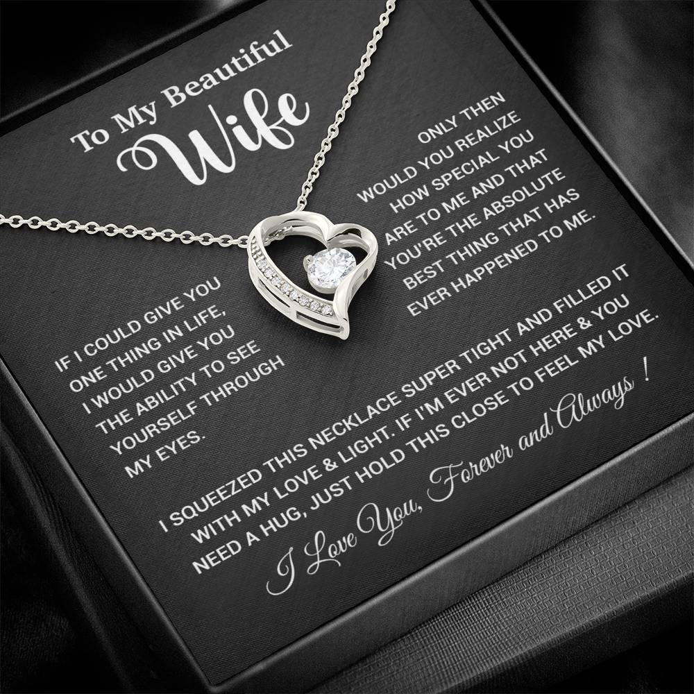 To My Wife Necklace, Wife Gift From Husband, Wife Husband Necklace, Christmas Gift 19_9_Black
