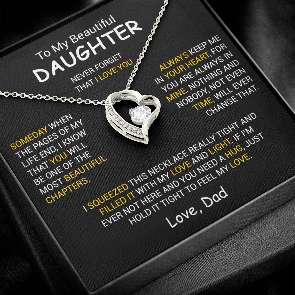 To My Daughter Necklace, Daughter Father Necklace, Daughter Gift From Dad 26_12_Black