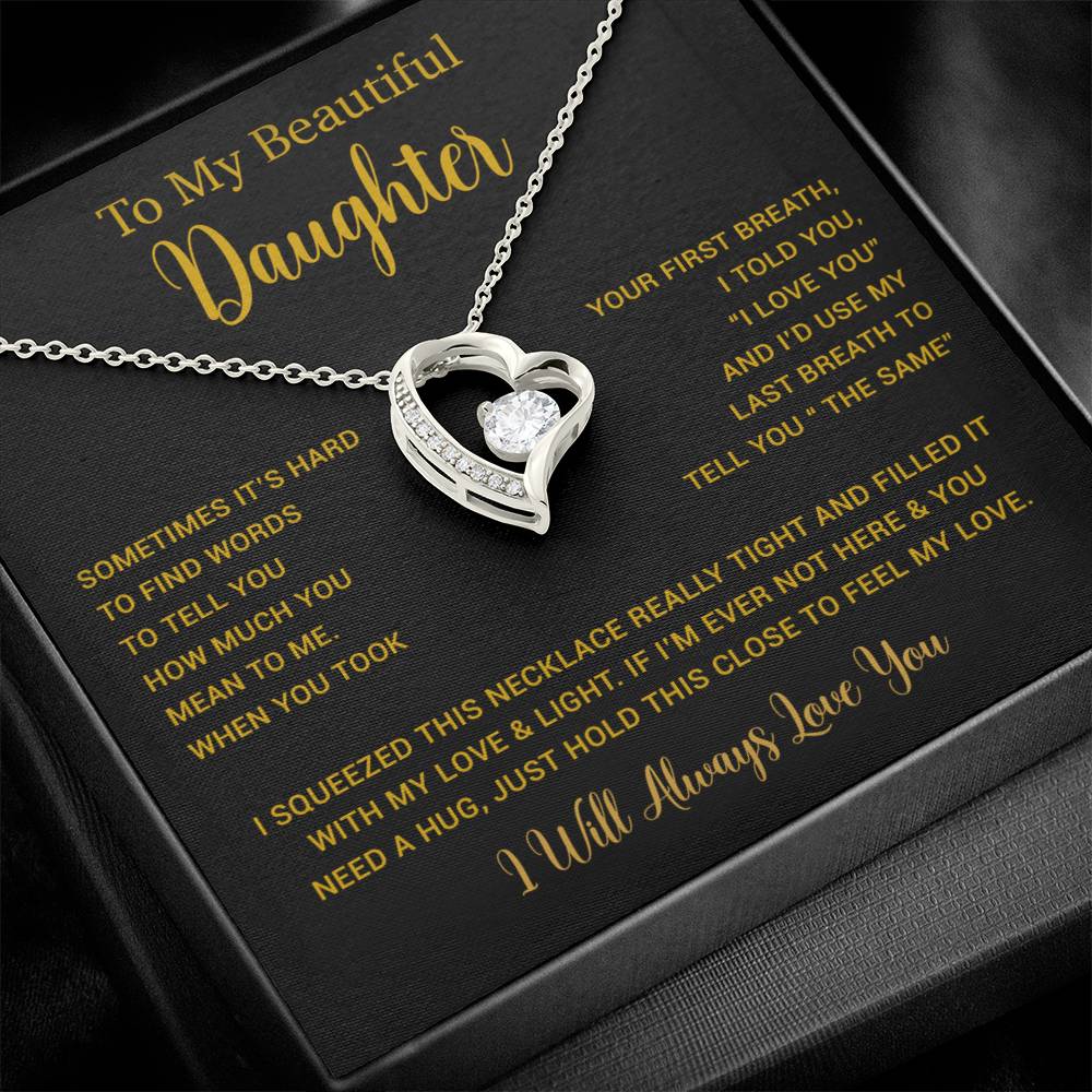To My Daughter Necklace, Gift for Daughter from Dad, Father Daughter Necklace 11_5_Gold