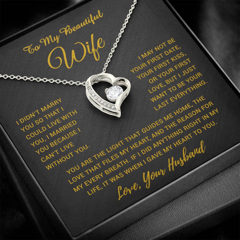 To My Wife Necklace, Gift For Wife, Anniversary Gift For Wife, Necklace For Wife 4_5_Gold