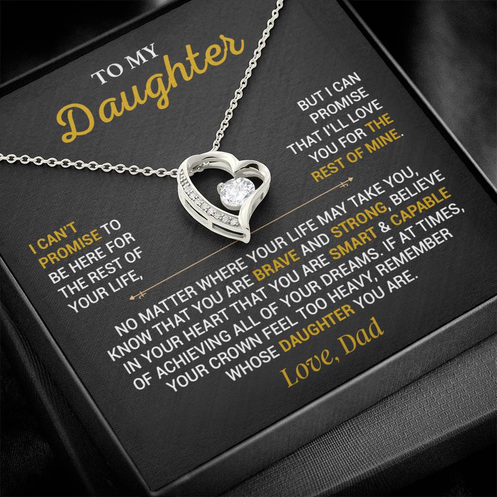 To My Daughter Necklace, Gift for Daughter from Dad,Daughter Father Necklace 7_10_Black