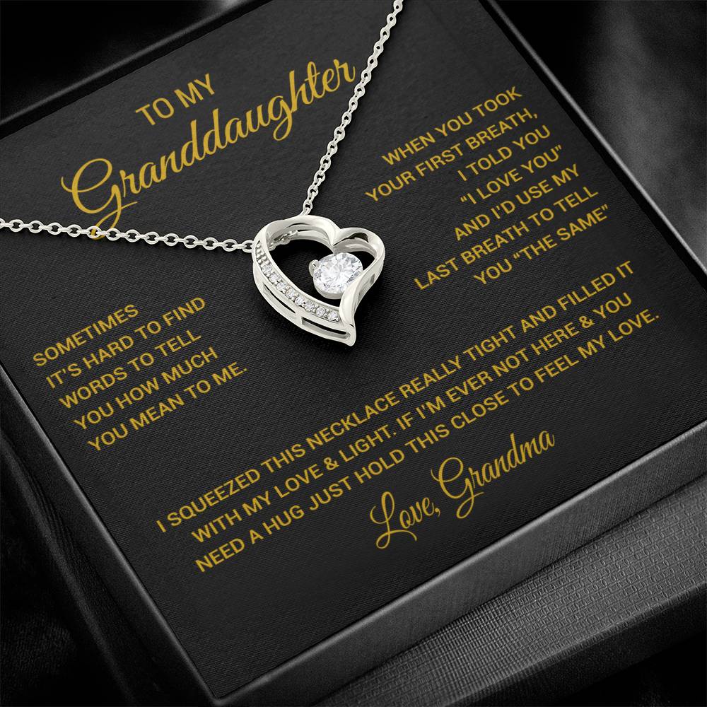 To My Granddaughter Necklace, Xmas Birthday Gift For Granddaughter from Grandma 1_11_Gold