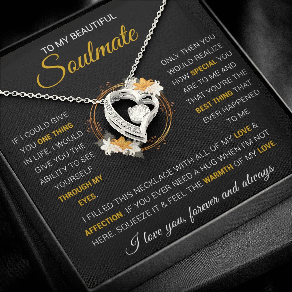 To My Soulmate Necklace Gift For Wife Girlfriend Birthday Anniversary Christmas