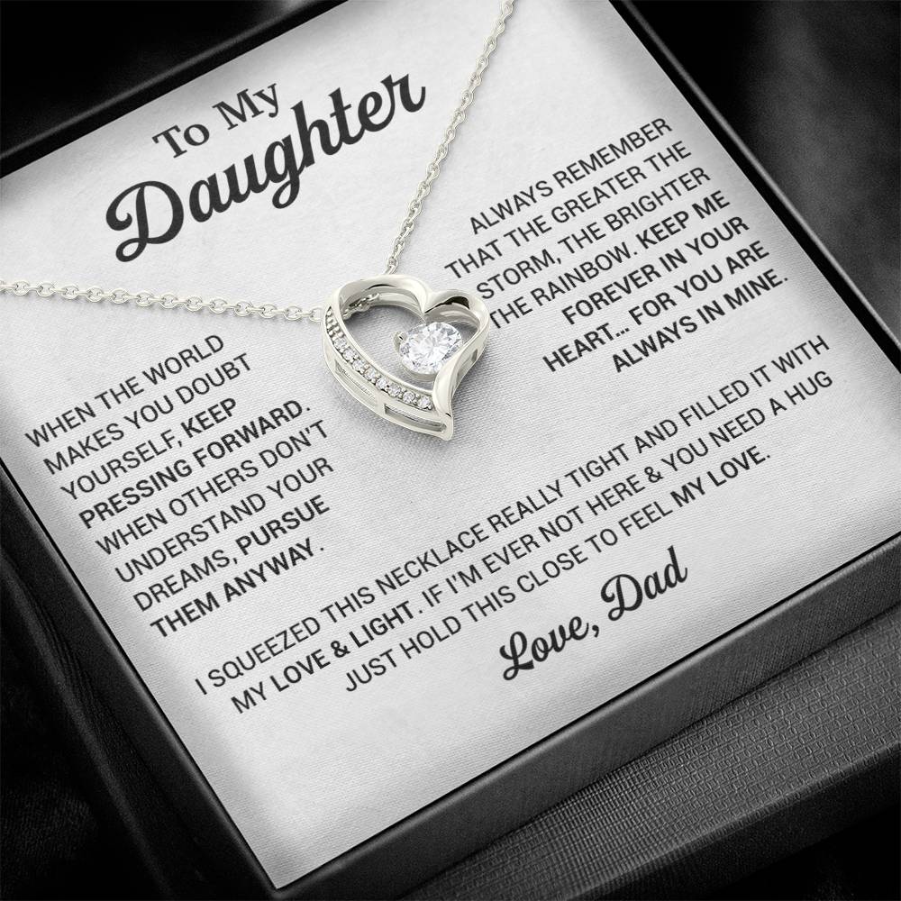 To My Daughter Necklace, Daughter Father Necklace, Daughter Gift From Dad 21_8_White