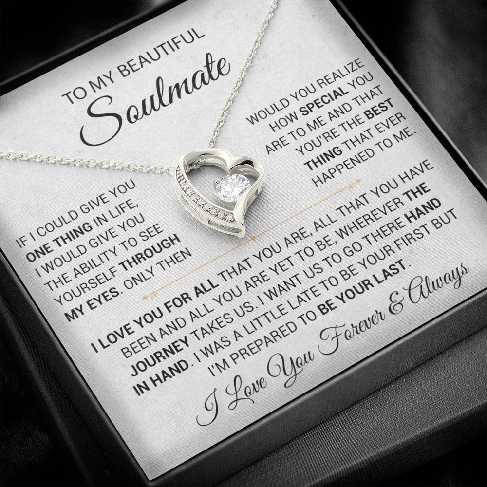 To My Soulmate Necklace, Gift For Wife Girlfriend From Husband, Christmas Gift 9_9_White