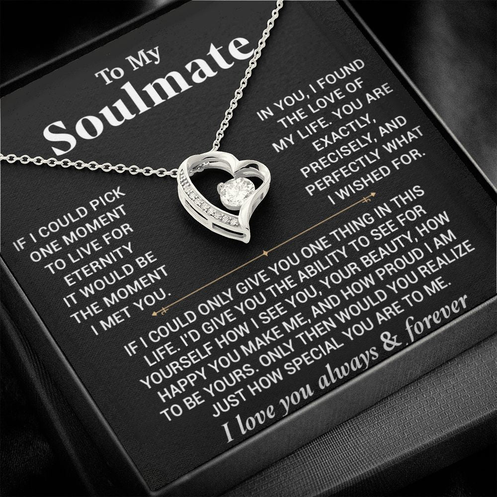 To My Soulmate Necklace Gift For Wife Girlfriend Birthday Anniversary Christmas