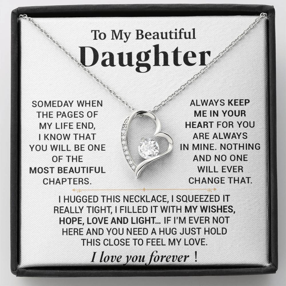To My Beautiful Daughter Necklace, Gift for Daughter, Birthday Gift for Daughter