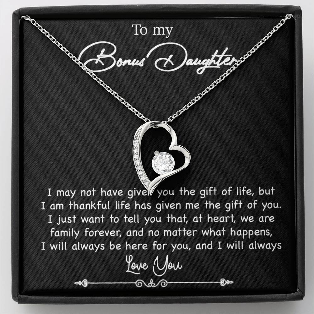 To My Bonus Daughter Necklace, Gift for Bonus Daughter, Step Daughter Birthday 5_10_Black