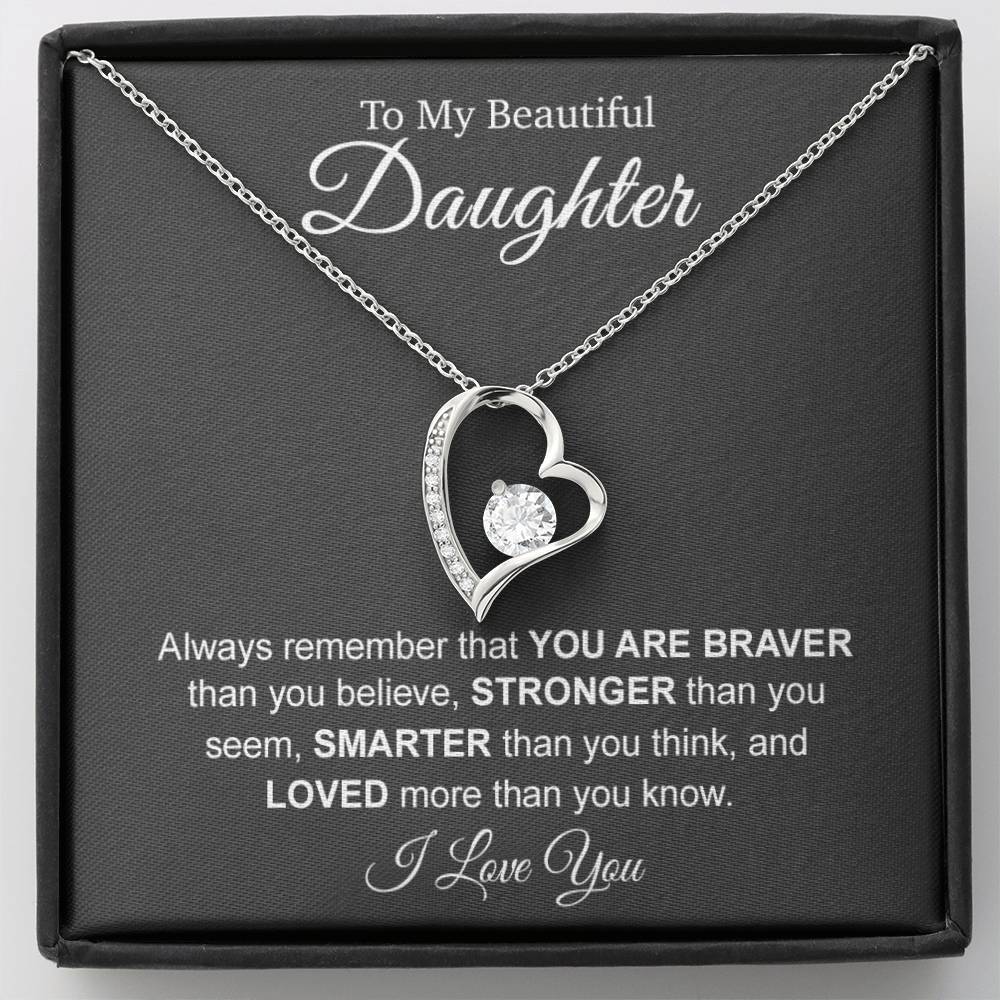 To My Beautiful Daughter Necklace, Necklace Gift for Daughter, Christmas Gift