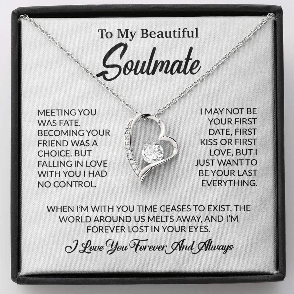To My Soulmate Necklace, Soulmate Gift, Gift For Girlfriend, Christmas Gift 16_10_White